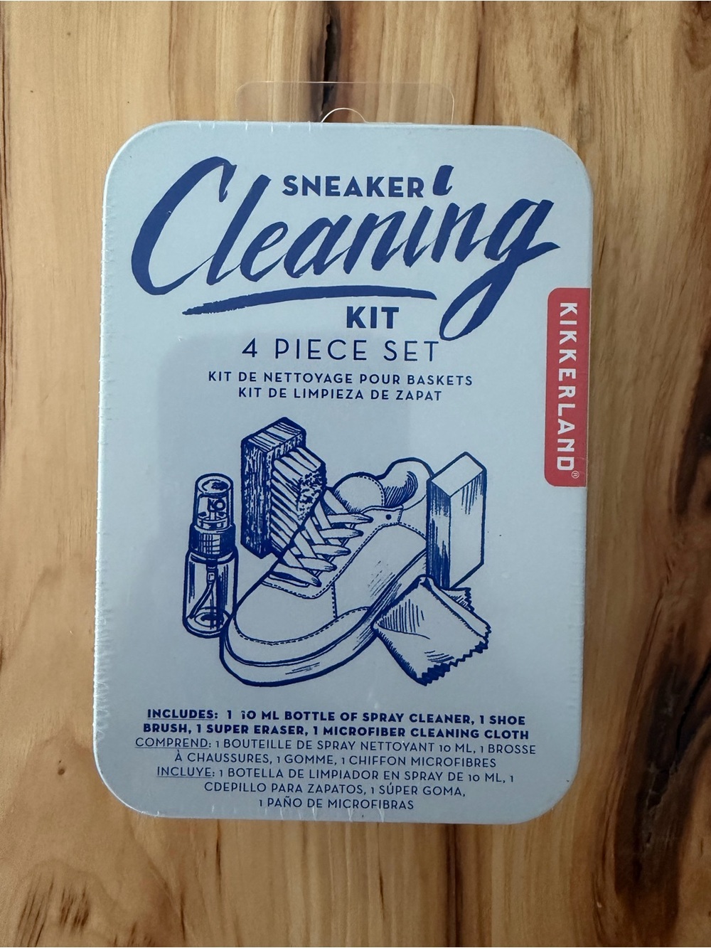 Kikkerland Sneaker Cleaning Kit - Light Blue Tin